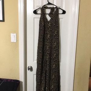 Ladies cheetah print size 8 Jumpsuit  Helene Blake halter top